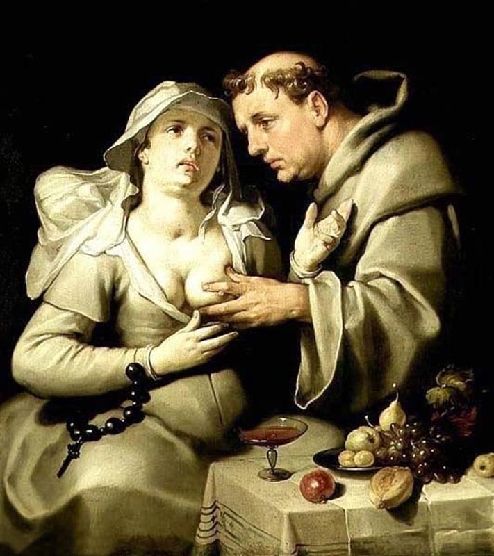 Monk And Nun by Cornelis van Haarlem, 1591